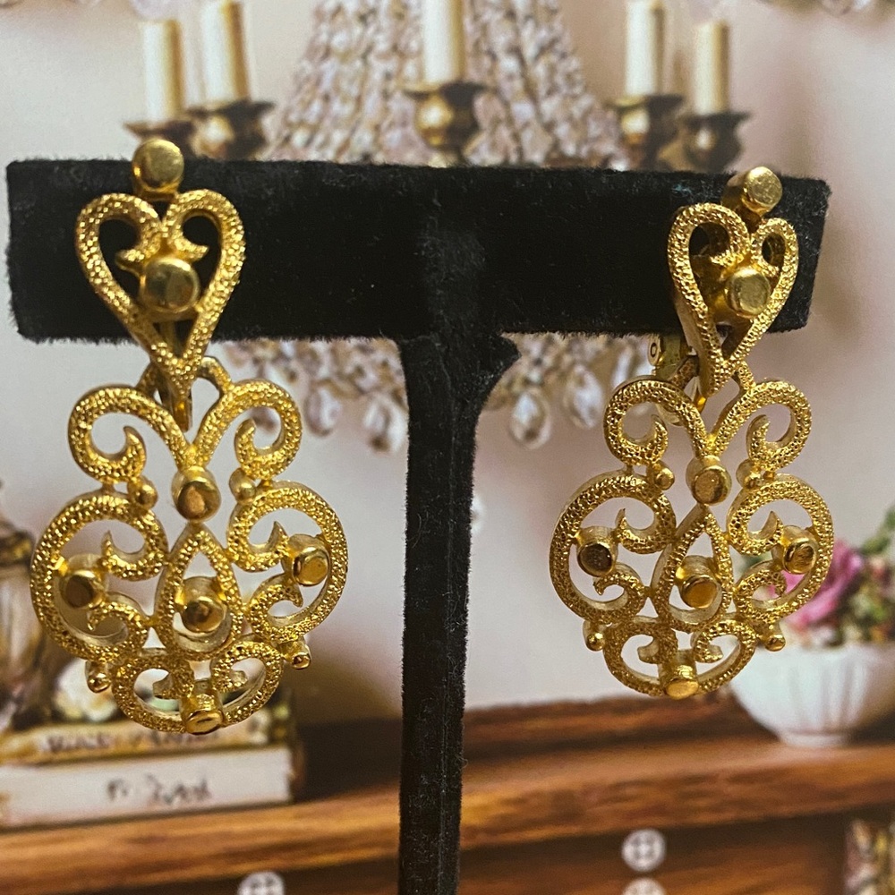 Ornate Gold Filigree Earrings